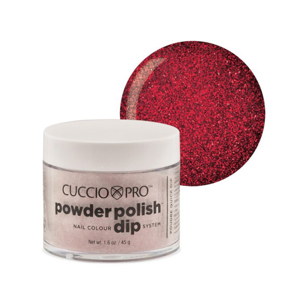 Cuccio Pro Dipping Powder #5545 Dark Red Glitter 1.6oz (45g) - The ...