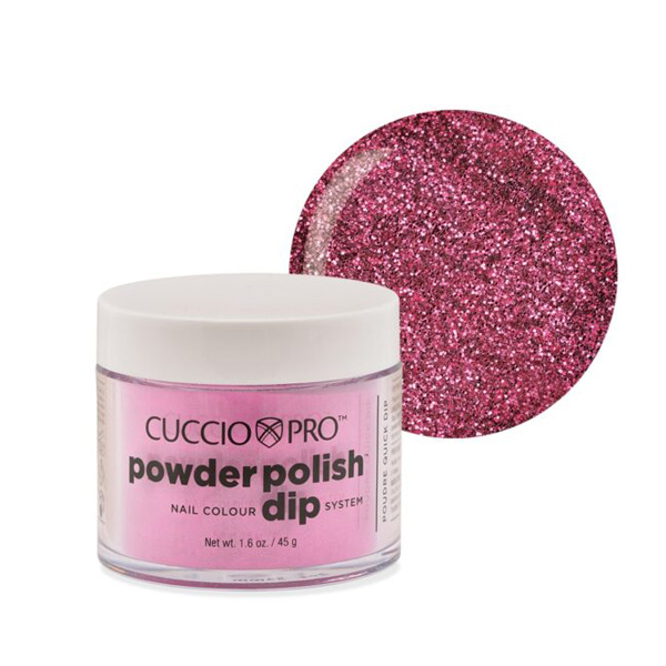 Cuccio Pro Dipping Powder #5610 Deep Pink with Pink Glitter 1.6oz (45g ...